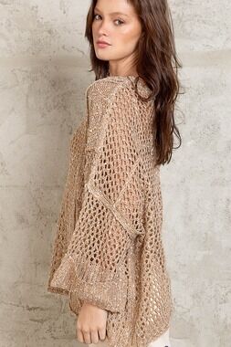 Contrast Knit Sweater in Salmon